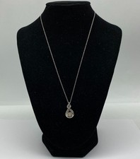 Sterling Silver Diamond Pendant Necklace 2.9g