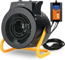 Greenhouse Heater with Digital Thermostat, 1500W/750W Electric Grow Tent Heater,