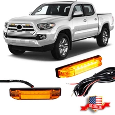 2PCS Amber LED Front Grille DRL Running Lights Lamps For 2012-up Toyota Tacoma