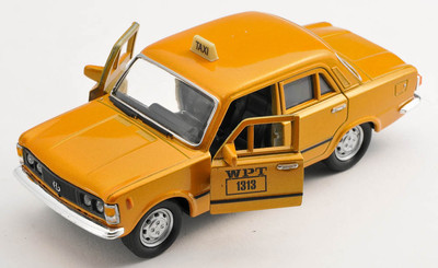 BLITZ VERSAND Fiat 125p TAXI WPT orange Welly Modell Auto 1:34 NEU & OVP 