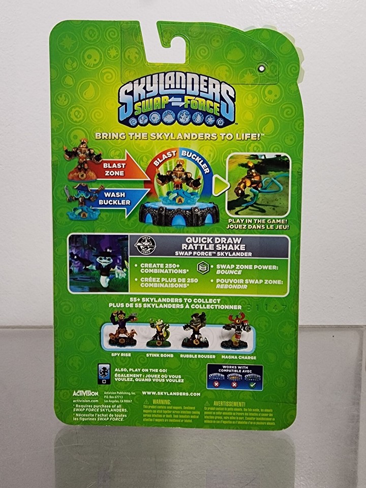 New Skylanders SWAP Force Quick Draw Rattle Shake SWAP-able Glow In ...
