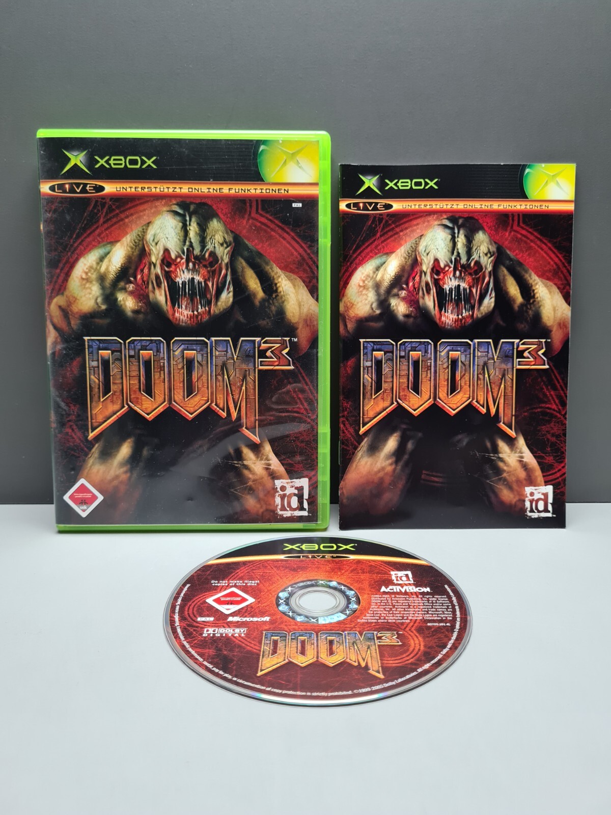 DOOM 3 + ANLEITUNG MICROSOFT XBOX PAL OVP CIB KOMPLETT USK18