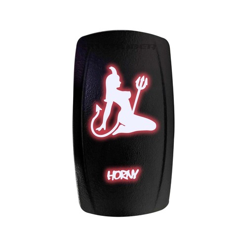 Red LED Horny Rocker Switch 12V Momentary Marine Boat UTV ATV Car Truck 20A - Foto 7 di 14