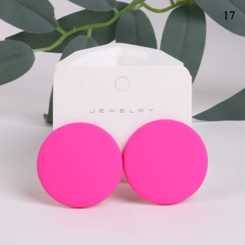 Women Girls Geometric Round Acrylic Earring Solid Stud Earrings Gift Jewelry ↕ - Picture 4 of 42