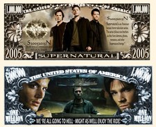 SUPERNATURAL - Billet 1 MILLION DOLLAR US ! Série SURNATUREL Fantastique Horreur