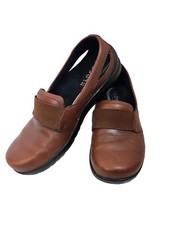 Klogs Bari Womens Shoes Brown 7M Leather SlipOn Slip Resistant Flat Clogs