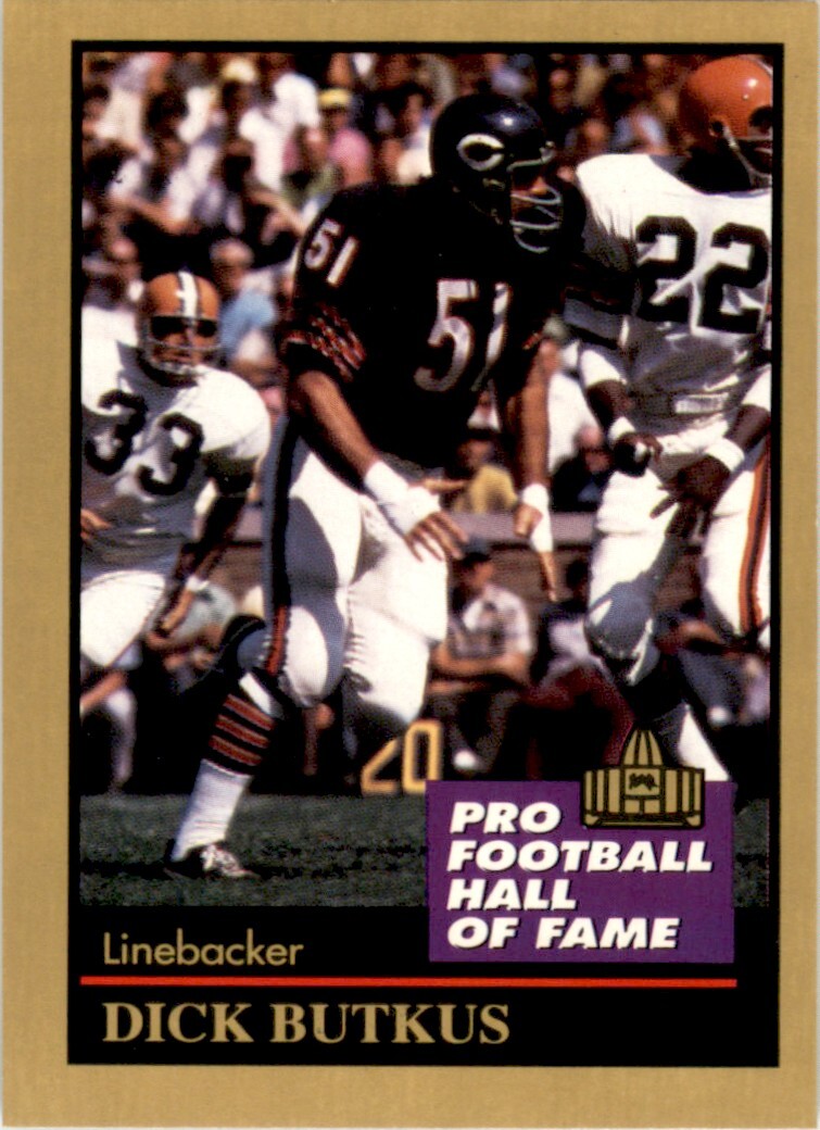 1991 ENOR Pro Football HOF #22 Dick Butkus Chicago Bears
