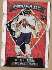 2021 Rookies and Stars Justin Fields RC Red Wave Prizm Crusade New York Jets