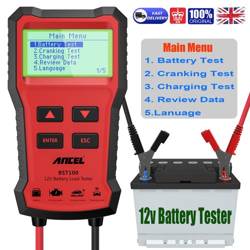 ANCEL BST100 12V Battery Tester – Cranking, Charging & Ripple Analyzer (220Ah / 2000CCA)