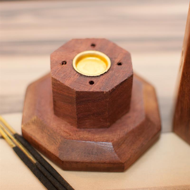 Thumbnail - Räucherturm Blume Holz Räucherstäbchenhalter Turm Räucherkegelhalter