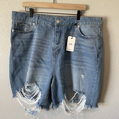 NWT Forever 21+ Mom Jean High Waist Denim Shorts Relaxed