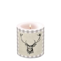 Kerze Lampionkerze Checked Stag Head 9Cm Ambiente | Hirsch
