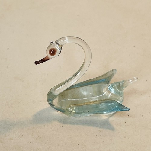 Four Blown Glass Miniature Swan Birds Animals Vintage Collectibles - Picture 5 of 11