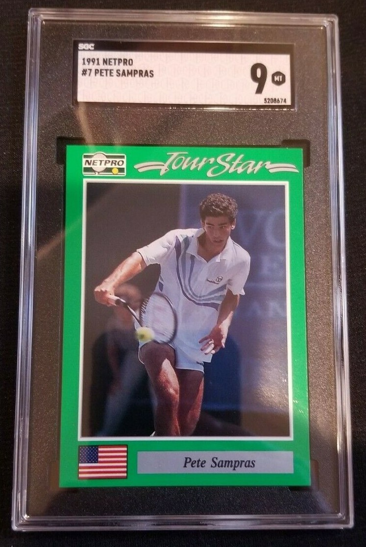 PETE SAMPRAS Tennis 1991 Netpro Tour Star #7 Rookie Card RC SGC 9 Mint Pop 10