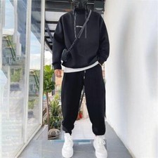 Mens Casual Sweatsuit Jogging 2 Piece Suit Set Sports Running Clothes Tracksuit