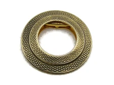 Textured Circles Scarf Clip Vintage & Gold Tone