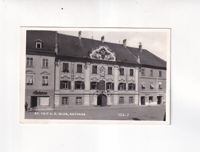 5532) Postcard ST. VEIT at the GLAN TOWN HALL shoe shop AETERNA 1956