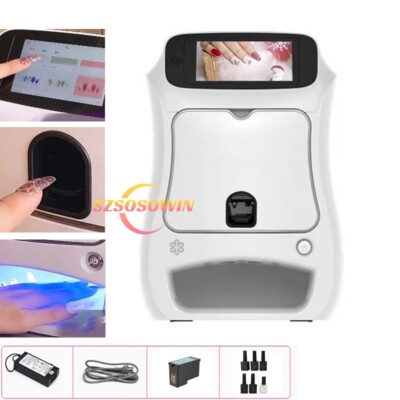 Touch Screen 3D Nail Printer Machine Mobile DIY Nail Art Printer With Gel Dryer！
