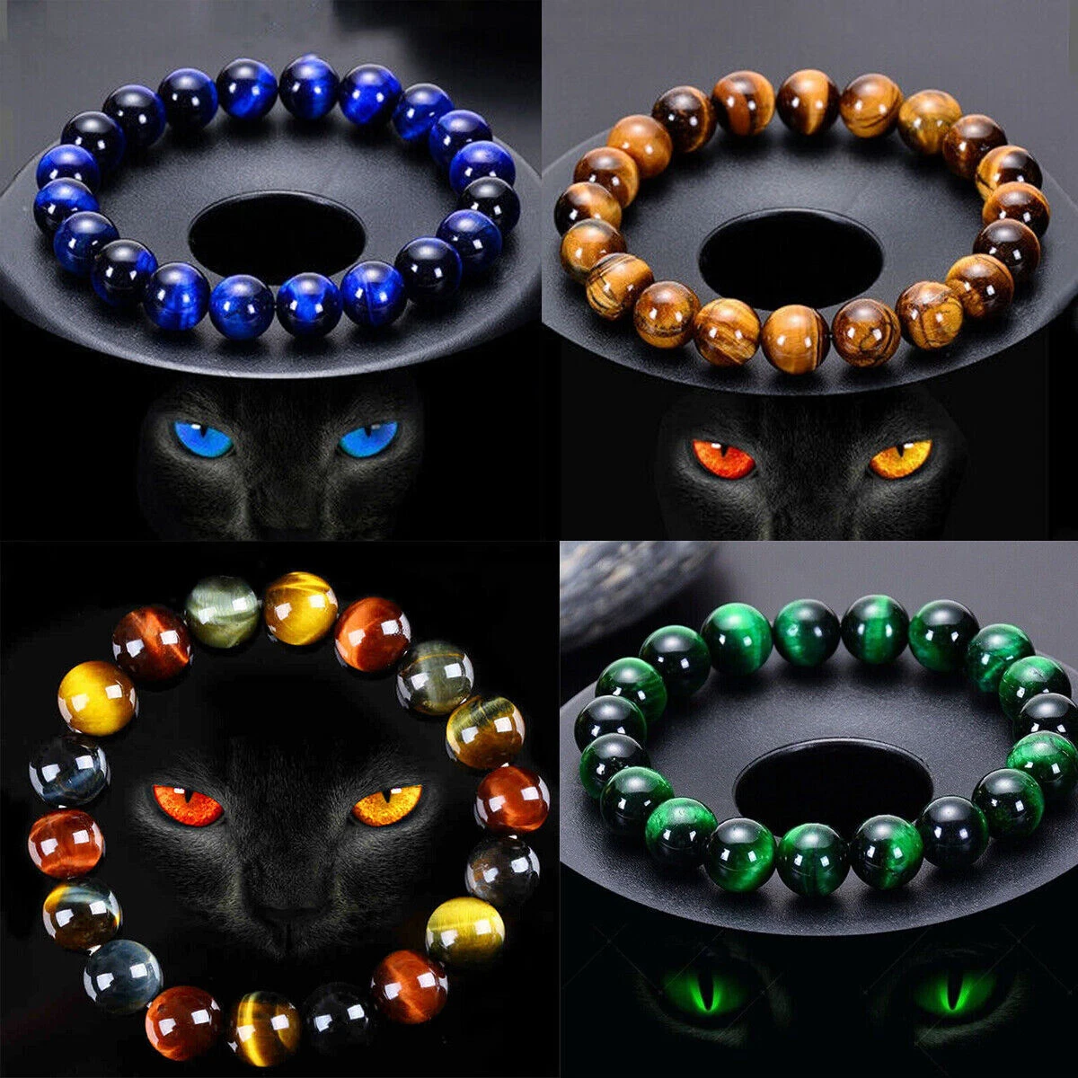 Bracelets Fashion Men s Jewelry Natural Tiger Eye Stone Beaded Bracelet  with Stainless Steel 15cm add 5cm,Bracelets