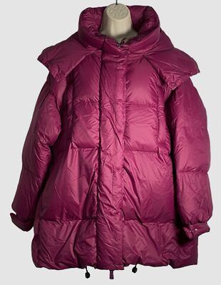 $1295 Bacon Women's Purple Zip Fastening Hooded Padded Puffer Coat Jacket Size M