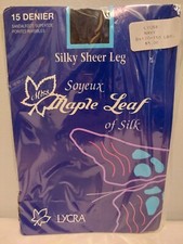 Vintage Pantyhose Maple Leaf Lycra Color Navy Size B 120- 150 lbs BMAP15