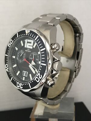 オデッセイ BLACK SWIRL #3 PROTOTYPE プロ支給品 新品 Rotary Men's Chronograph Black Dial Date Display Bracelet Watch
