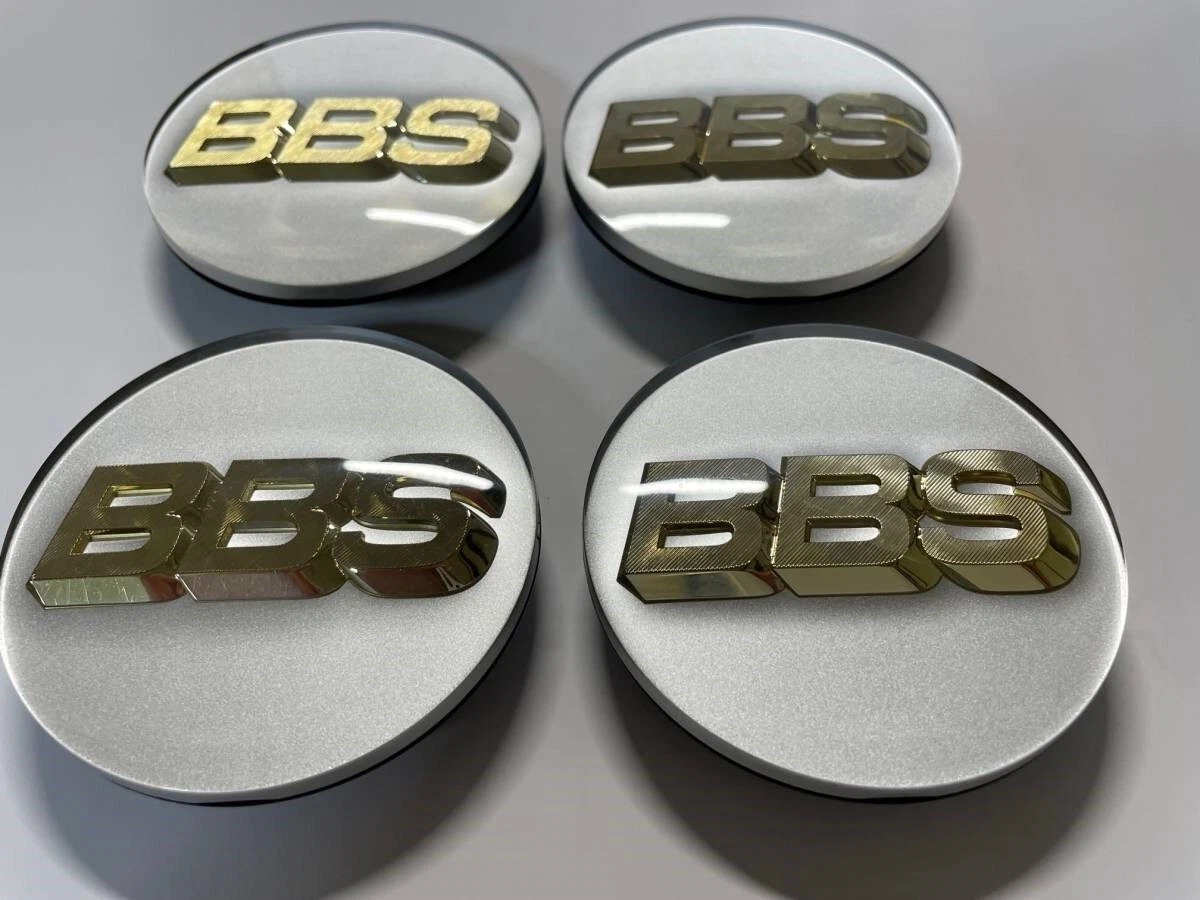 BBS Genuine Wheel Center Caps 70mm Emblem Platinum Silver P5624190  
