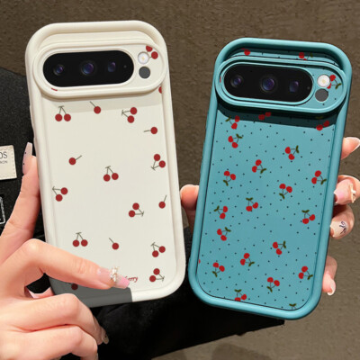 Silikon Handyhülle Für Google Pixel 9 8 Pro XL 8A 9 Cute Kirsche Silicone Cover