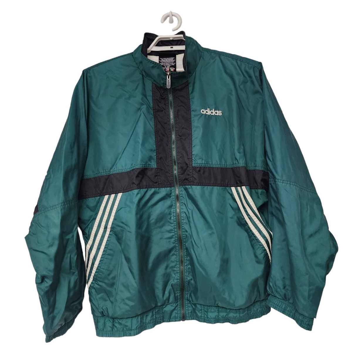 Vtg Adidas Mens XL Windbreaker Three Stripe Full Zip Jacket Vtg Adidas Mens XL Windbreaker Three Stripe Full Zip Jacket