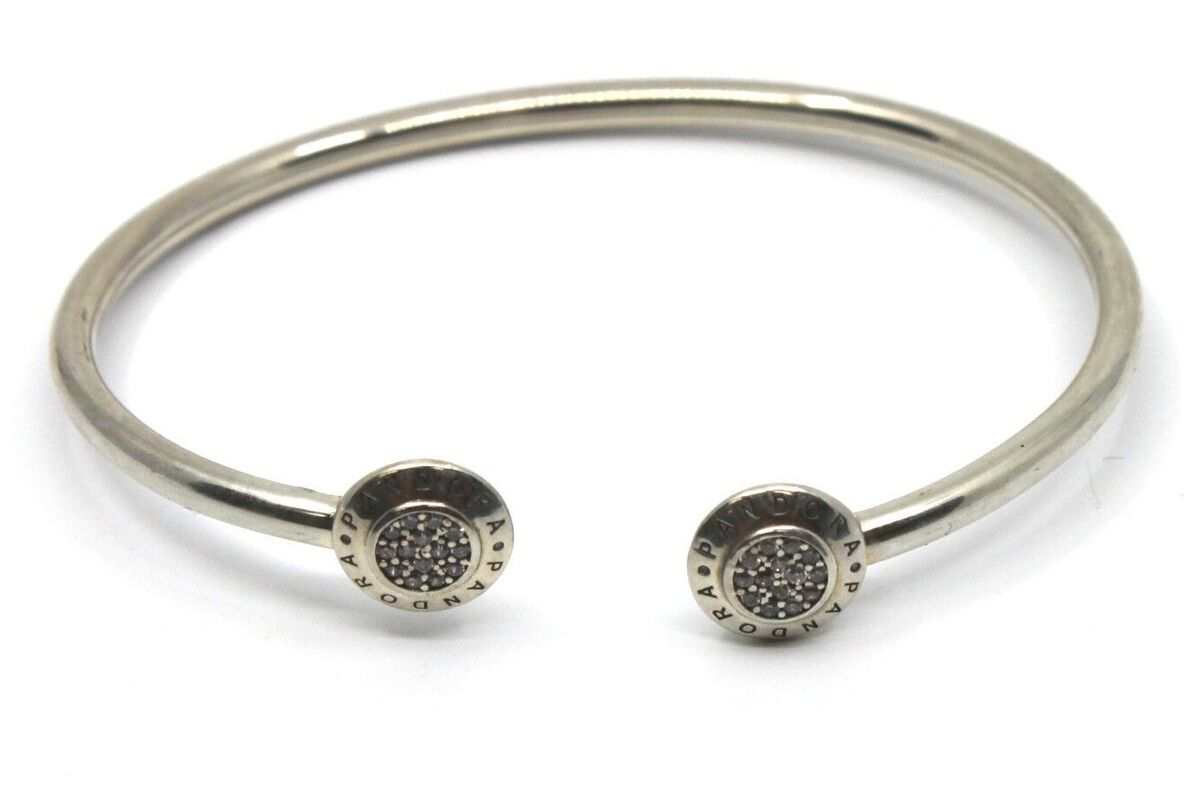 Pandora Signature Cuff Bracelets with Cubic Zirconia in
