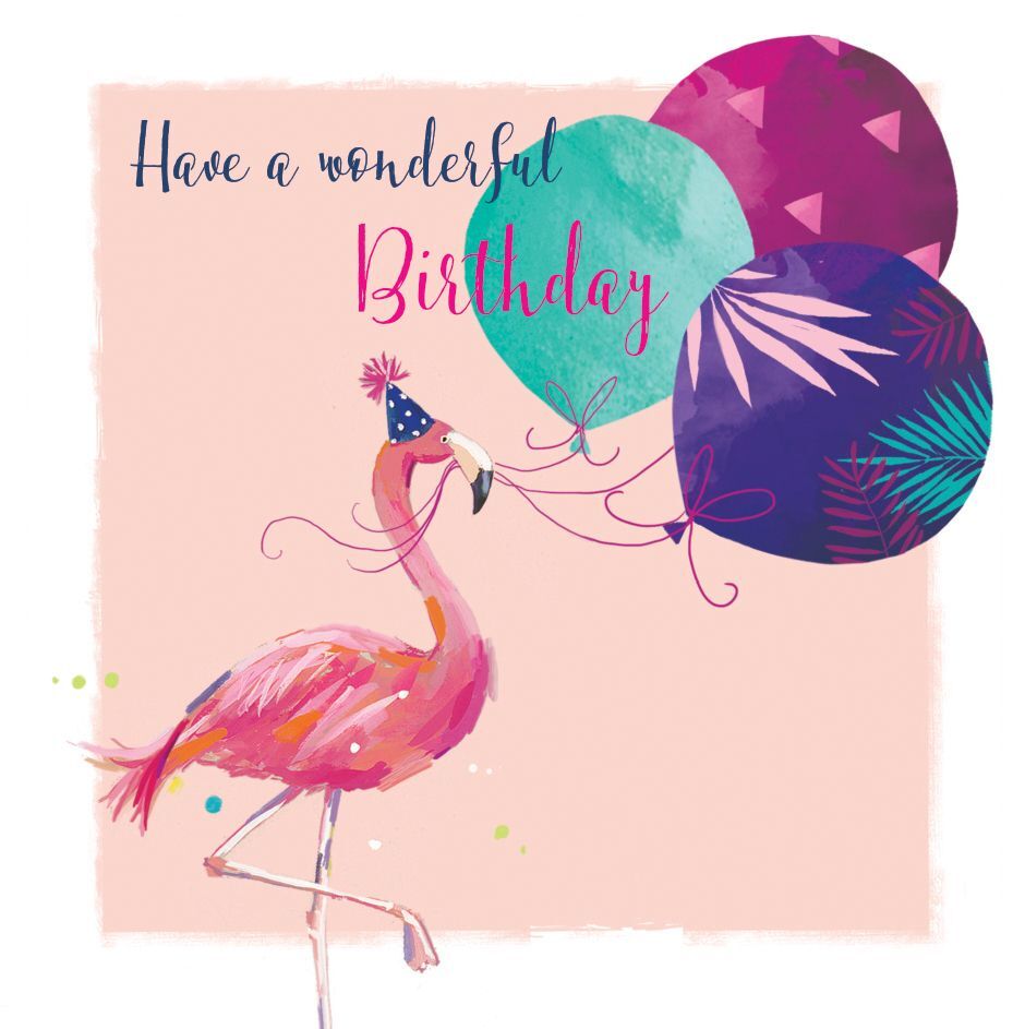 Birthday Card - Flamingo - The Wildlife Ling Design Quality NEW