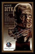 Mike Ditka Signed Pro Football Hall of Fame Canton Bust Postcard with BAS COA