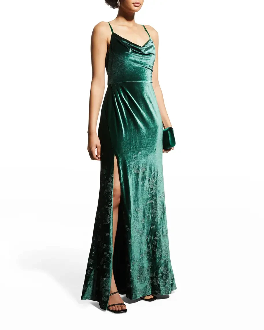 green emerald velvet dress Dark Green Velvet Dress - Bridesmaid Dress main image 0