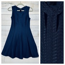 Enfocus Studio Women's A Line Dress Size 4 At Knee Stretch Chevron Sleeveless