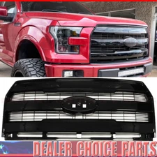 For 2015 2016 2017 Ford F150 Front Grille King Ranch Style W/Cam HL GLOSS BLACK