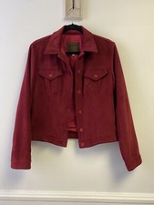 Krizia Jeans Women's Burgundy Red Collared Button Up Casual Blazer Jacket Sz 8