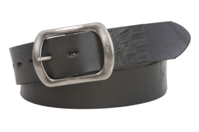 Leather Cowhide Classic Oval Buckle Belt crazy-leather-cowboy-belt-  main image 2