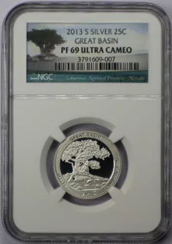 2013-S 25c Great Basin Silver Quarter - NGC PF 69 Ultra Cameo