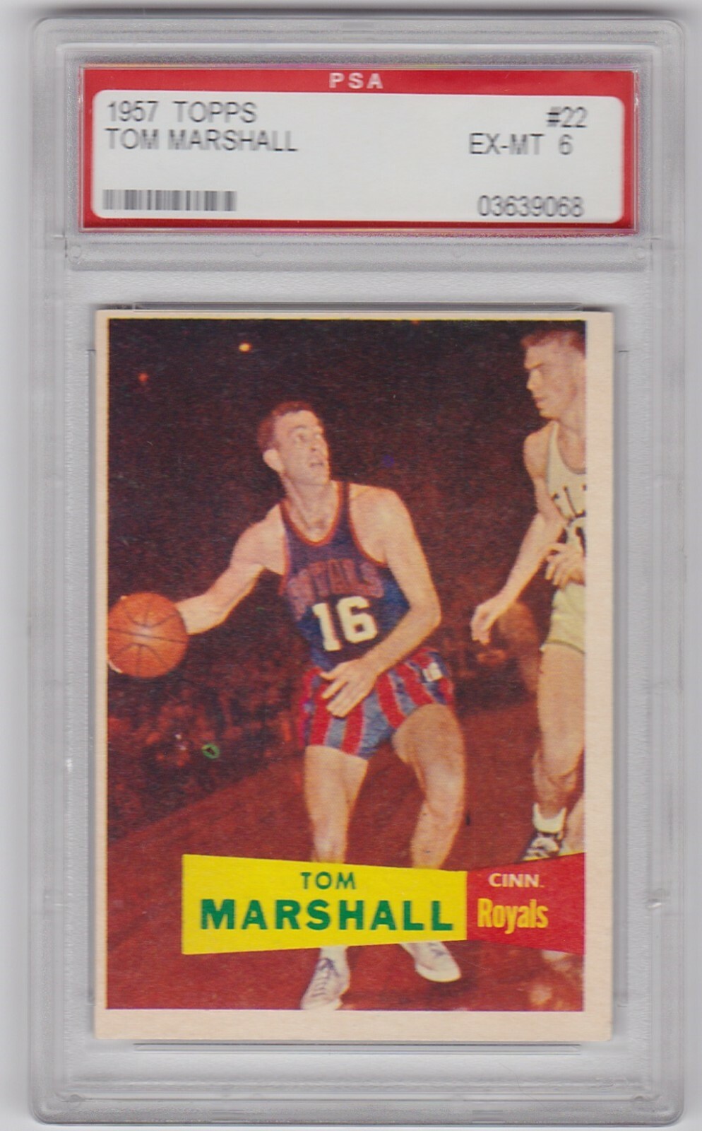 1957 Topps Tom Marshall #22, PSA EX-MT 6