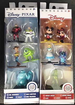 DISNEY PIXAR NANO METALFIGS SET of 10 Figures Die-Cast Jada FIVE PACKS  (A&B)