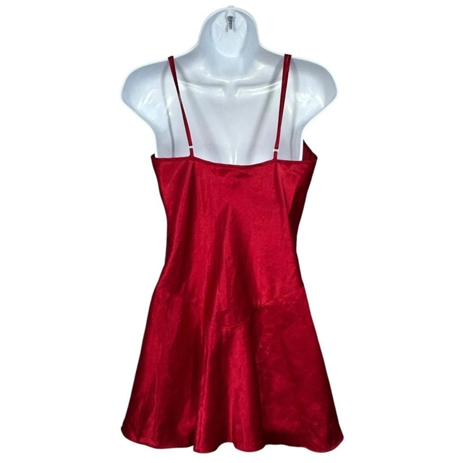 UNDERCOVER Vintage Abito Camicia Victoria Secret Collezione Rosso Vita Goduta Setoso Slip Taglia S