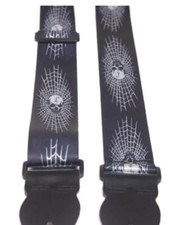 UK MADE SPIDERS WEB SKULL ADJUSTABLE POLYWEBBING ELECTRIC,ACOUSTIC GUITAR STRAP