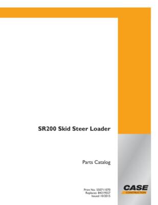 Case SR200 Skid Steer Loader Parts Catalog Manual Exploded View Diagrams Book