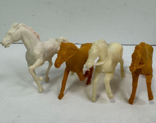 Plastic Horse Lot of 4 Tim Mee Toys and Other 50s 60  s MCM Vintage P26