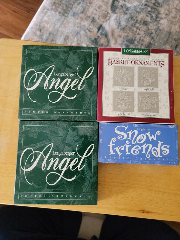 Longaberger Pewter Christmas Ornaments Lot (14)