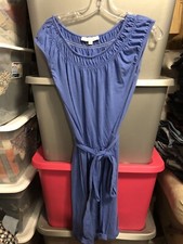 Loft Ann Taylor blue belted dress size XS