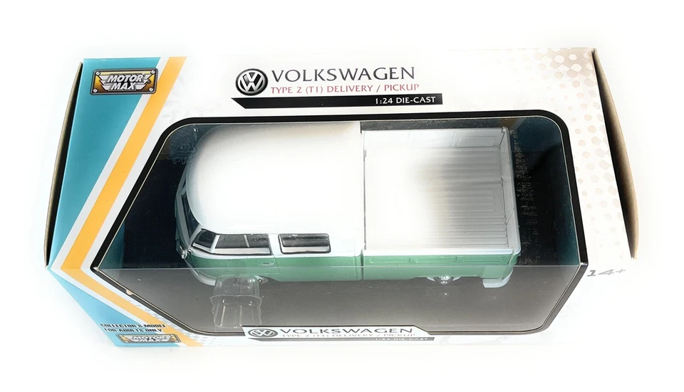 MOTORMAX 1:24 ФОЛЬКСВАГЕН ТИП 2 (T1) ПИКАП С ДВОЙНОЙ КАБИНОЙ 79343WTGRN - Изображение 2 из 2