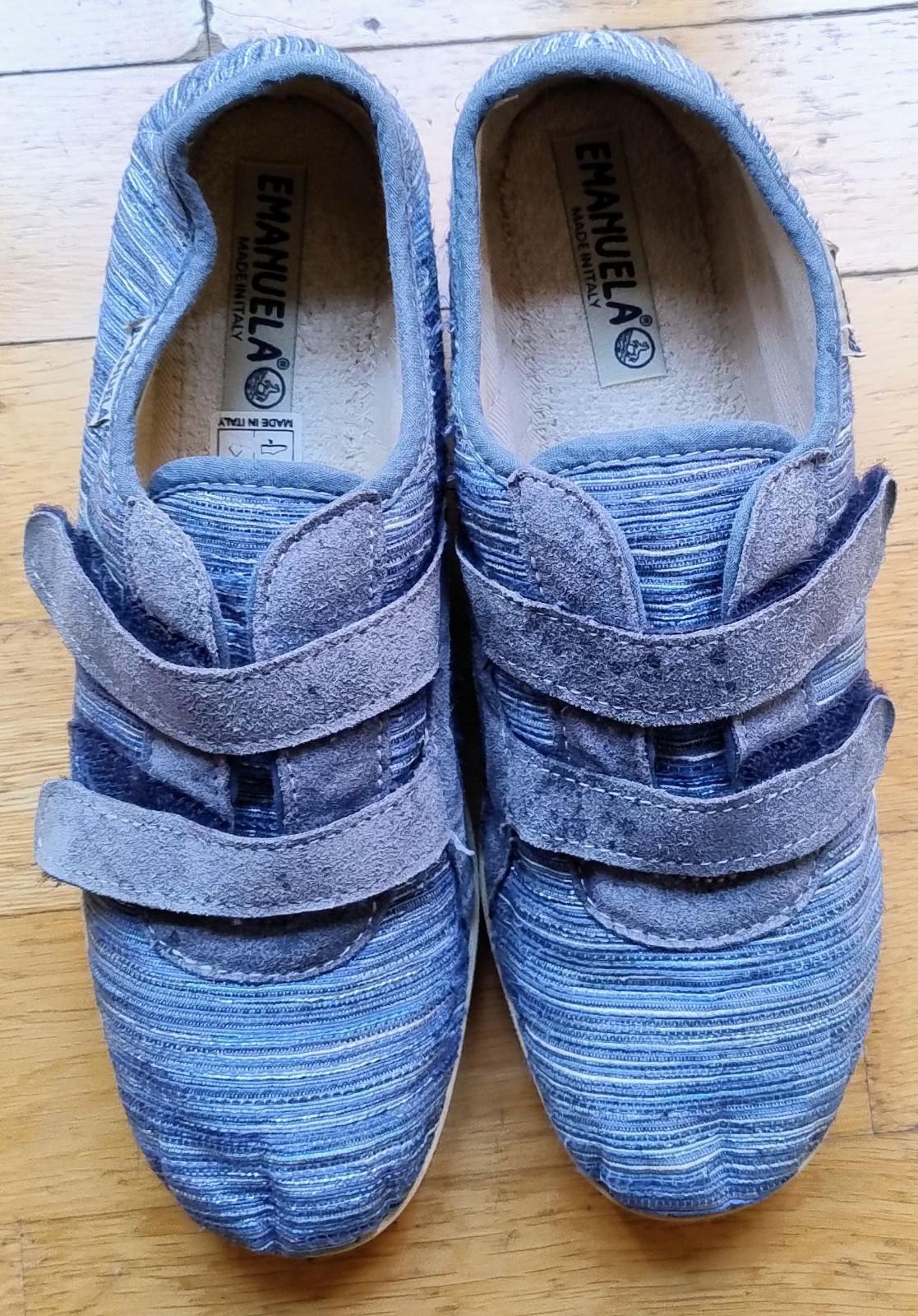 Scarpe pantofole chiuse da donna, doppio strap, marca EMANUELA