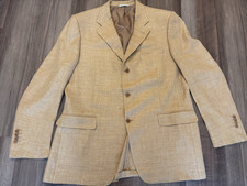 Canali Beige Linen Silk wool Sport Coat IT56 Italy Textured Summer Blazer US46