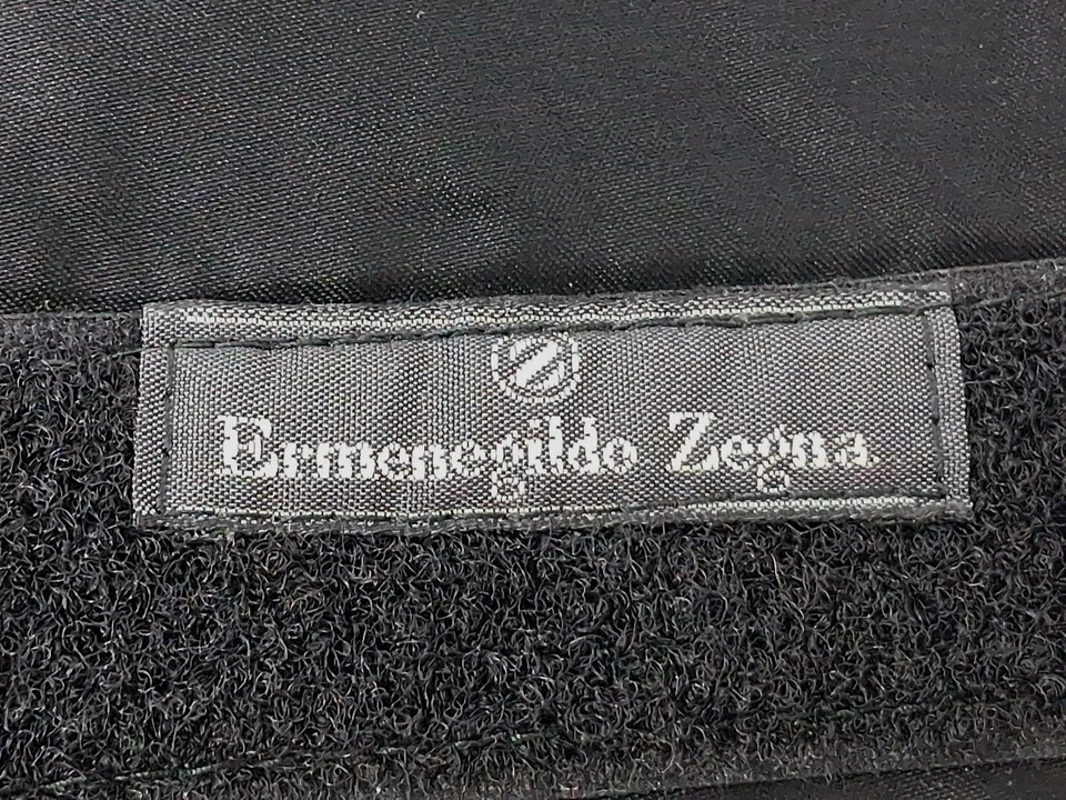 Ermenegildo Zegna Hombres Cummerbund Seda Negro Plata Formal Ajustable Hecho en Italia Foto 4 de 4